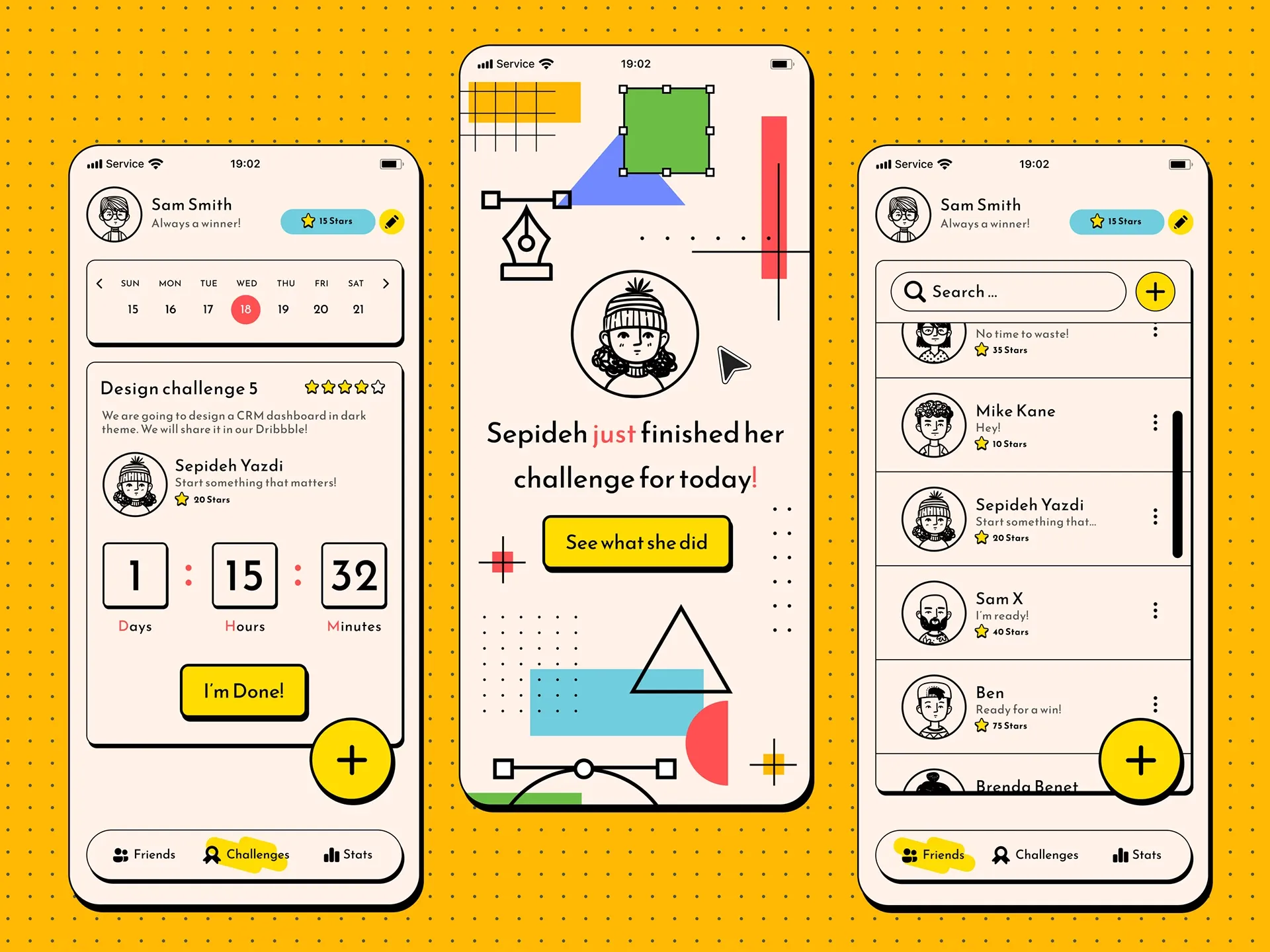 Sepideh Yazdi Neo-Brutalist visual style UI design work